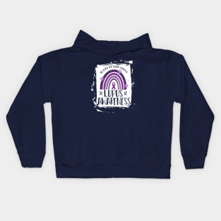 In May We Wear Purple Retro Lupus Awareness Month Kids Hoodie